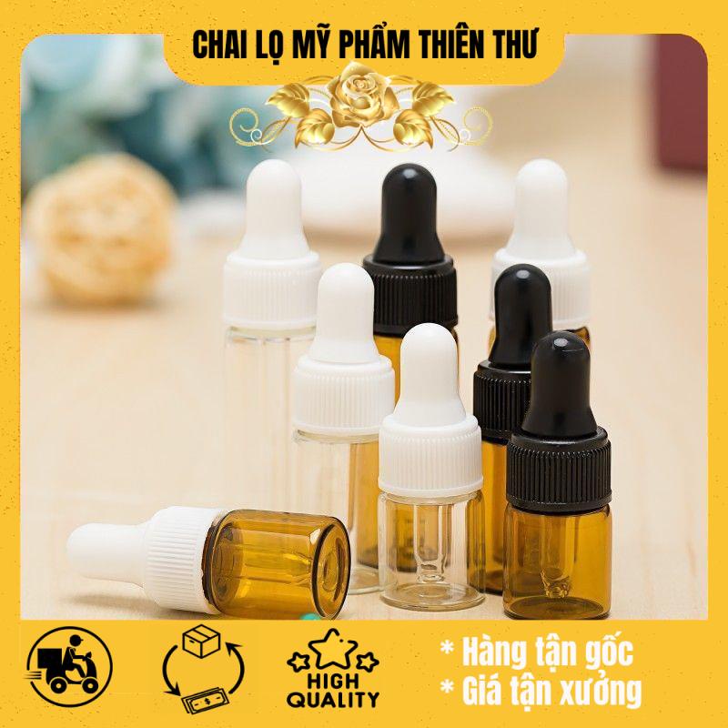 Lọ chiết tinh dầu thủy tinh mỏng 2ml/3ml/5ml khoen đen / lọ chiết mỹ phẩm