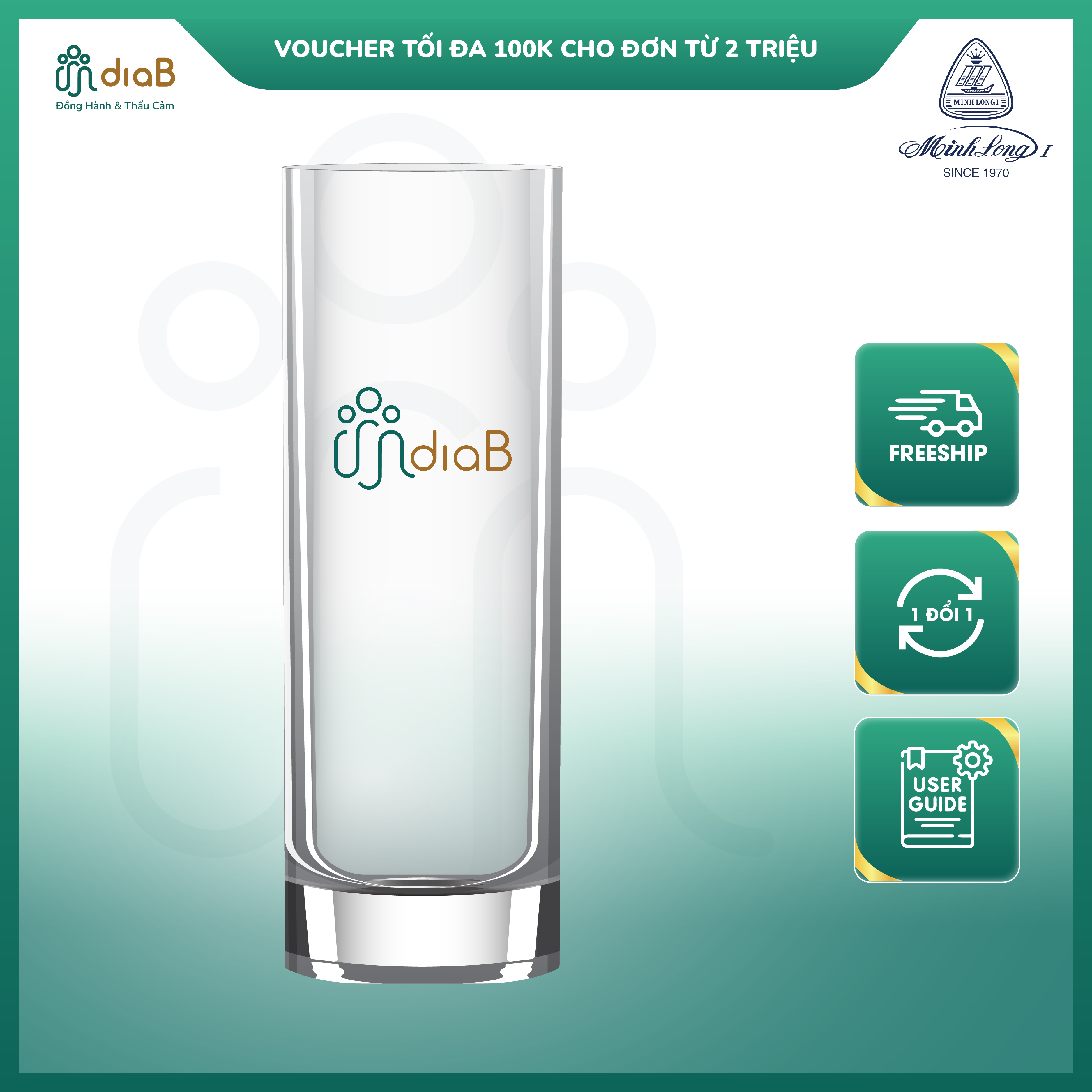 [Minh Long x DiaB] Ly ống chia vạch chuẩn 300ml