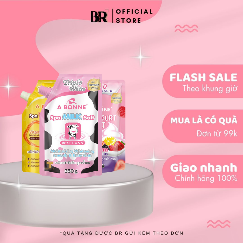 HOT COMBO Muối Tắm Sữa Spa A Bonne 350g (Có Vòi)
