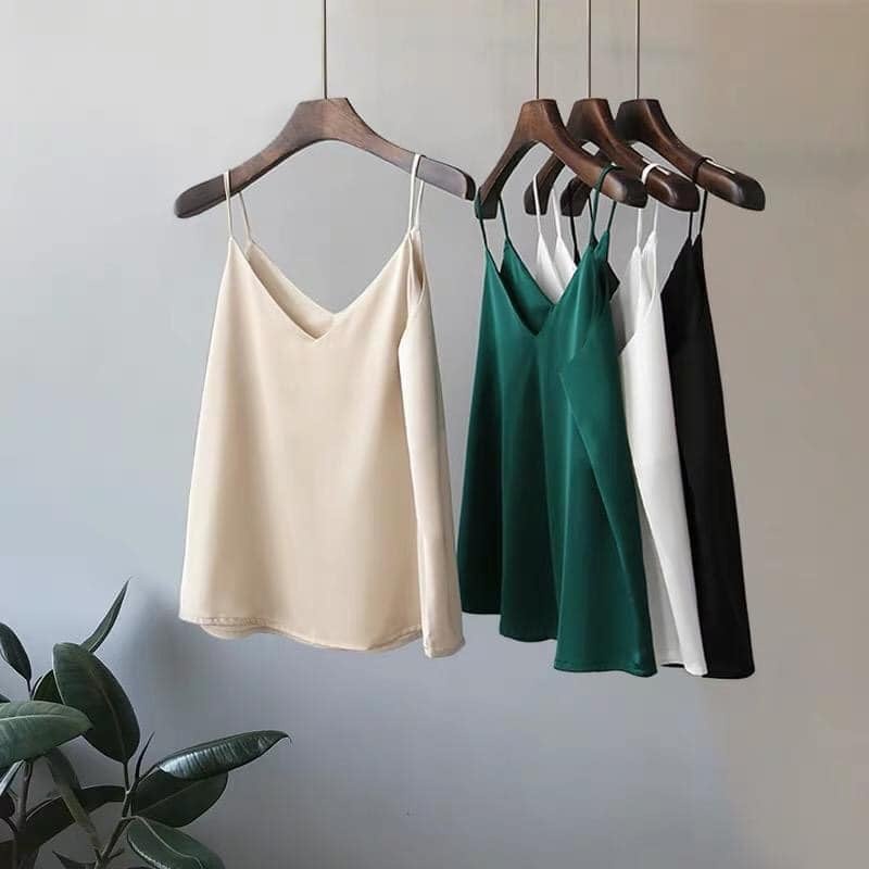 ÁO LỤA 2 DÂY CỔ TIM CAO CẤP, ÁO LỤA HAI DÂY CỔ CHỮ V