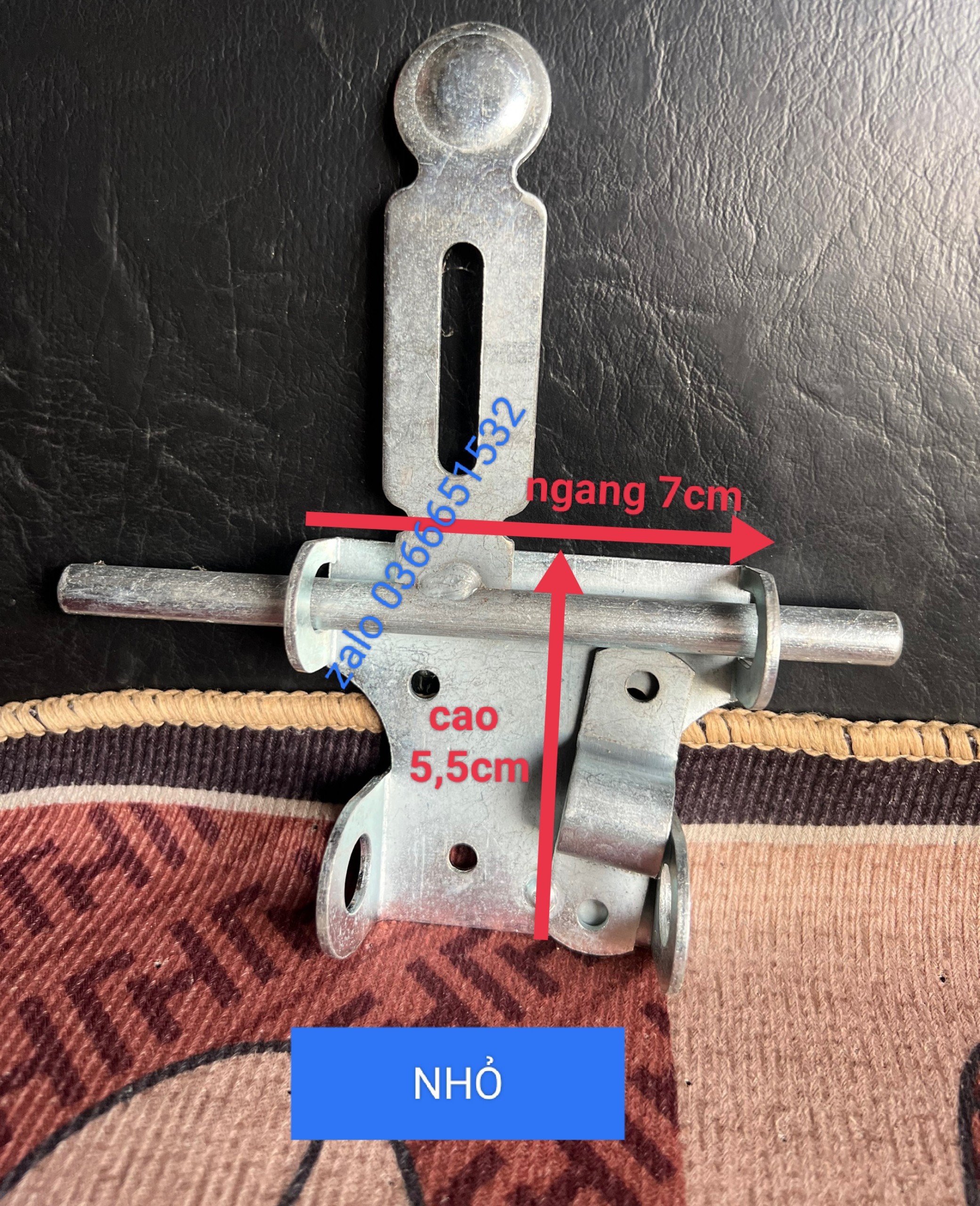 Chốt ngang khoá cửa,chốt cổng sắt đại ,chốt ngang cửa bản vuông cỡ to loại tốt