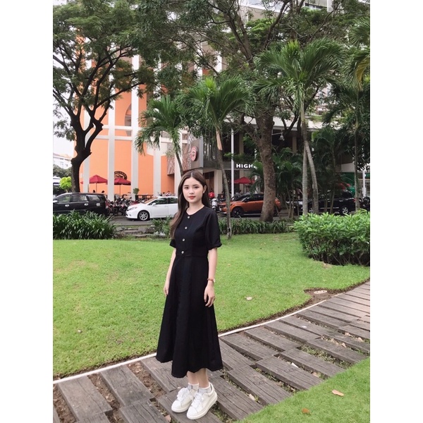 [3-5/8 Hoàn Tiền 25%]Đầm Eileen nút dài