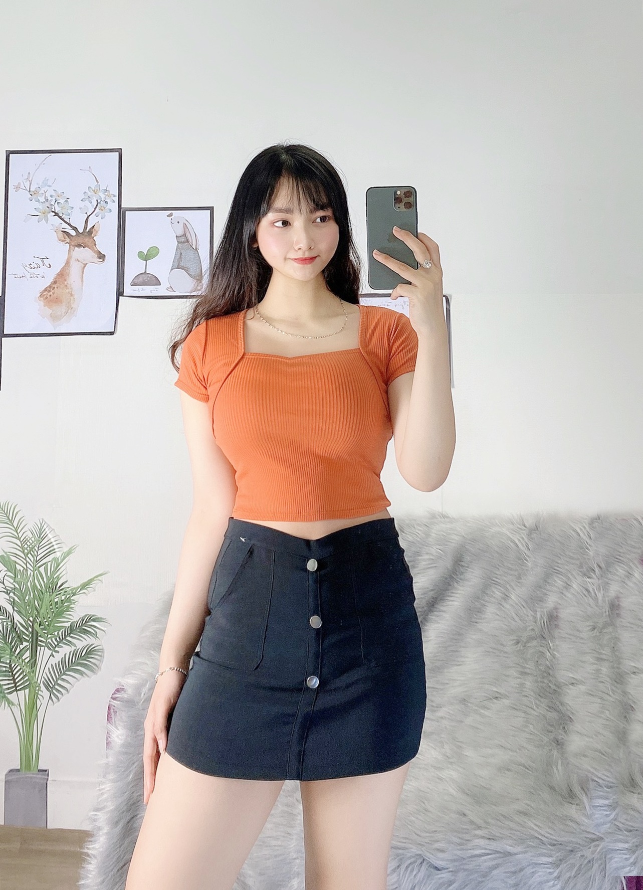 Quần giả váy nữ dáng ngắn lưng thun co dãn,freesize dưới 58kg