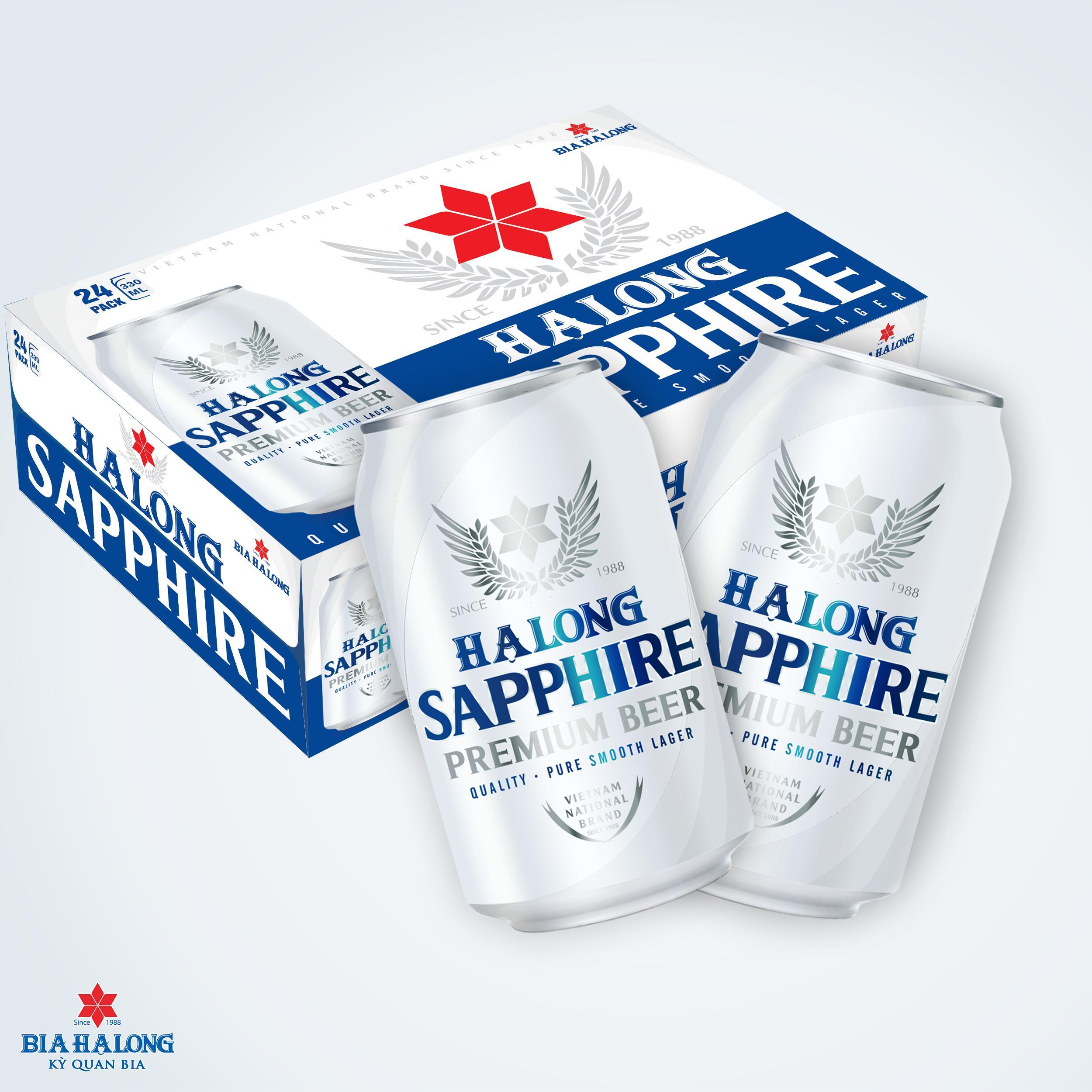 Thùng Bia Hạ Long Sapphire 24 Lon