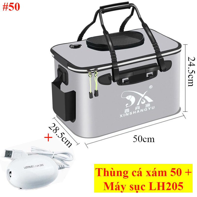 Thùng đựng cá đi câu 30cm 40 cm 50cm 55cm đa năng cao cấp, phụ kiện câu cá giỏ đựng cá rọng đựng cá hộp cá - đồ câu
