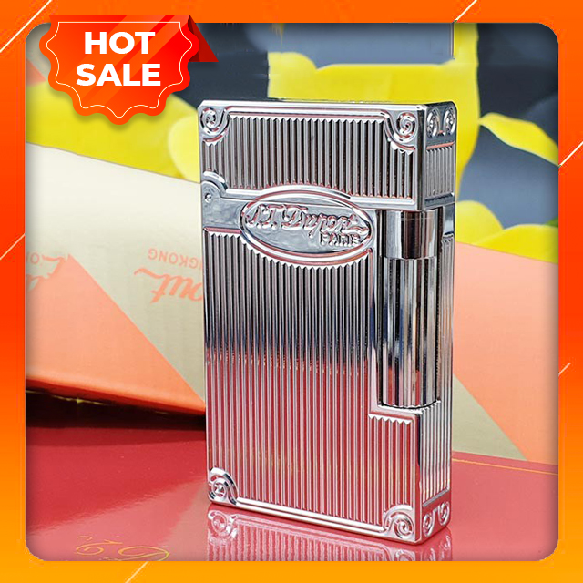 Vỏ hộp quẹt bật lửa dupont d145 họa tiết kẻ dọc 4 mặt cao cấp