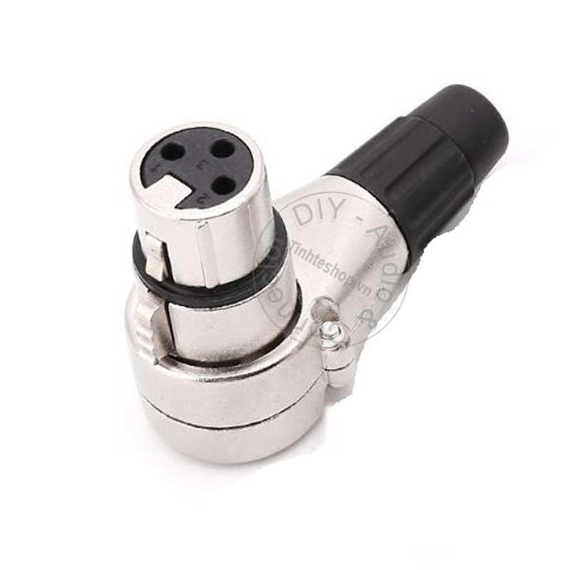 Đầu hàn Canon XLR cái bẻ góc OD6mm - Đầu hàn XLR cái