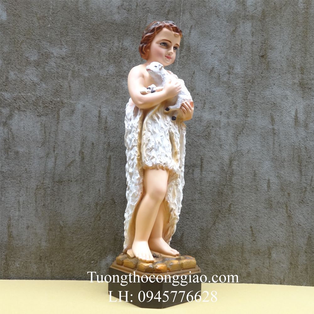 Tượng Thánh Gioan Baotixita (Gioan Tẩy Giả, Gioan Tiền Hô) 50cm composite