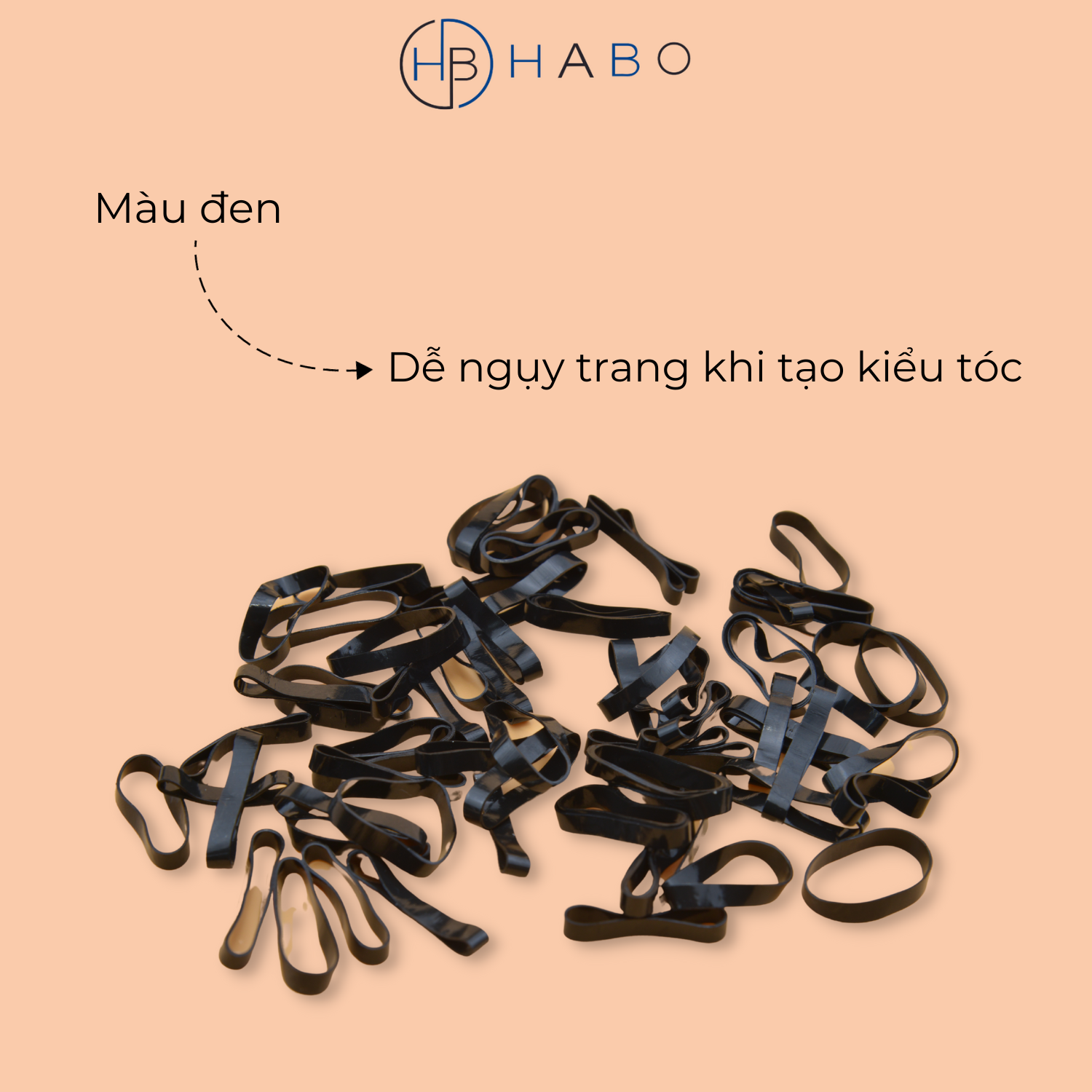 Thun cột tóc đen, chun buộc tóc màu đen siêu dai 100g