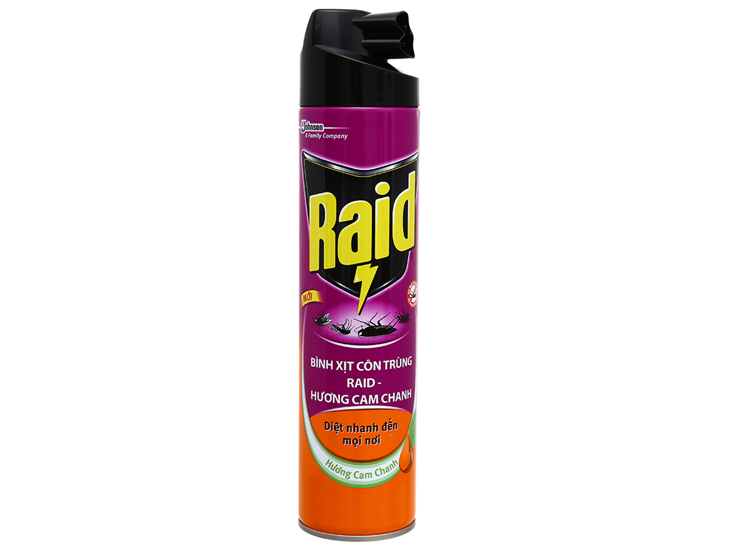 Bình xịt côn trùng Raid hương cam & chanh 520ml