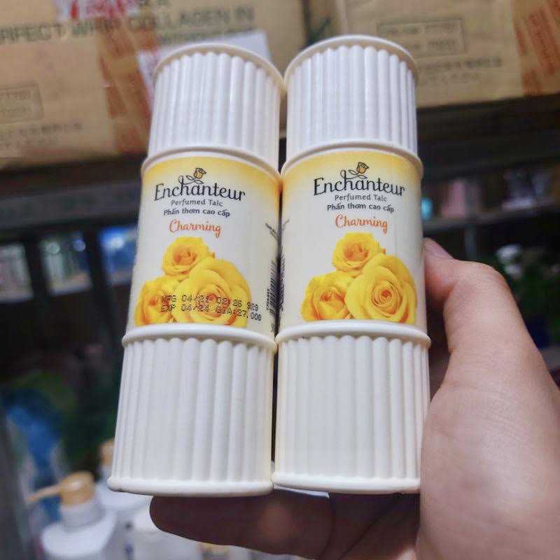 Phấn thơm enchanteur cao cấp hương charming set 2 tuýp 50gr