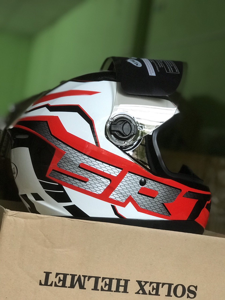 [HCM]Nón bảo hiểm fullface Asia MT-136 tem SRT  ĐEN ĐỎ