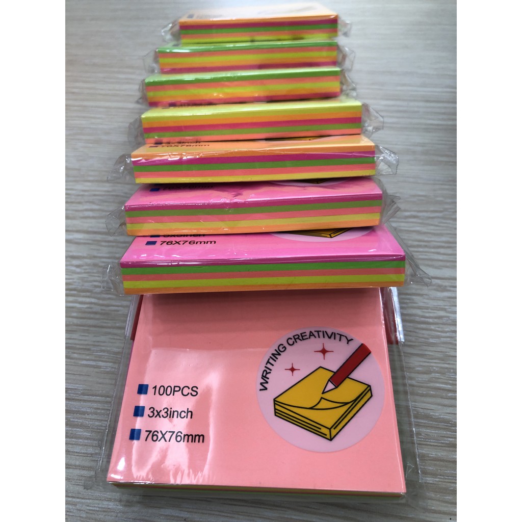 Giấy note 5 màu dạ quang 76mm*76mm