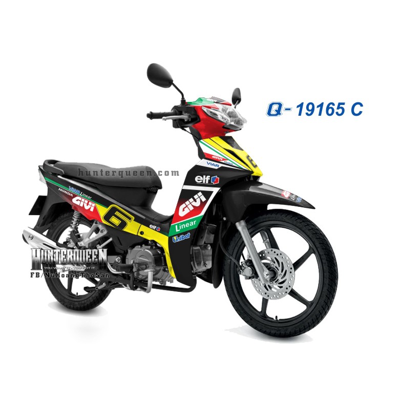 Tem Rời Xe Honda Wave Blade, Dán Xe Màu Đen. Decal Tem Chế Mẫu Givi Đẹp, Chất Lượng Cao. Sắc Nét, Bền Màu