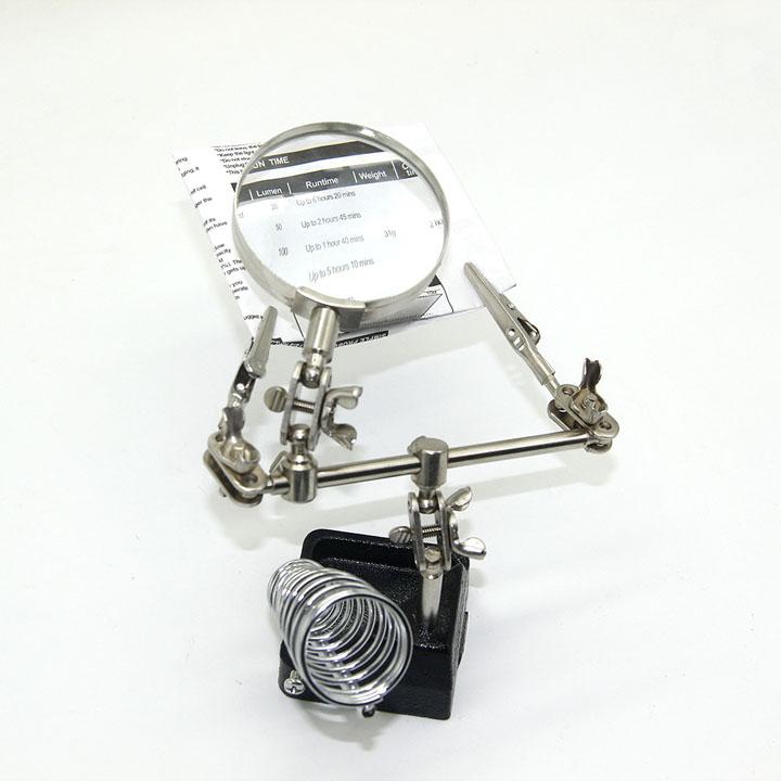 Kính lúp soi kẹp hàn mạch điện tử có giá đở mỏ hàn