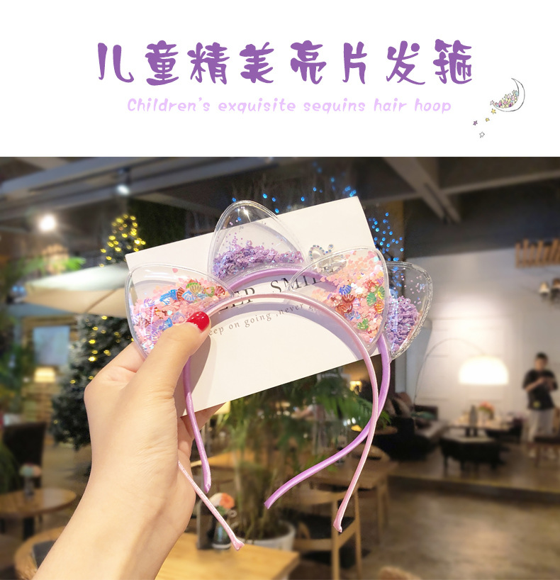cài tóc bờm tóc bé gái cài tai mèo trong suốt