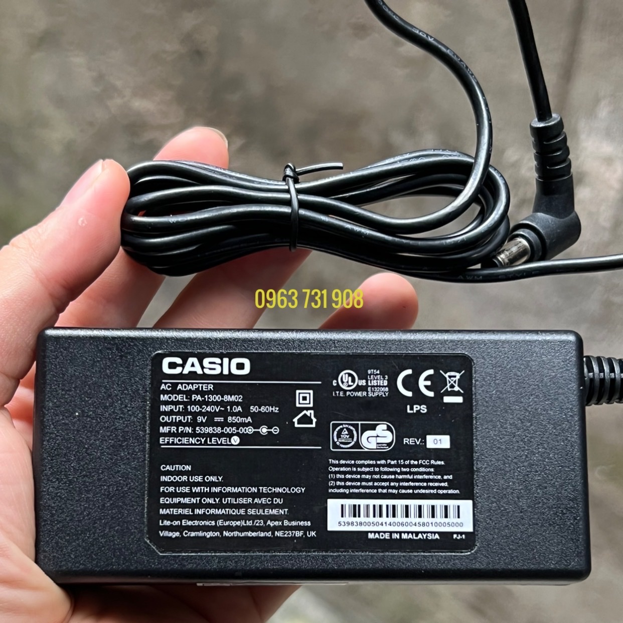 Dây nguồn đàn Casio 9V-850mA chất lượng cao