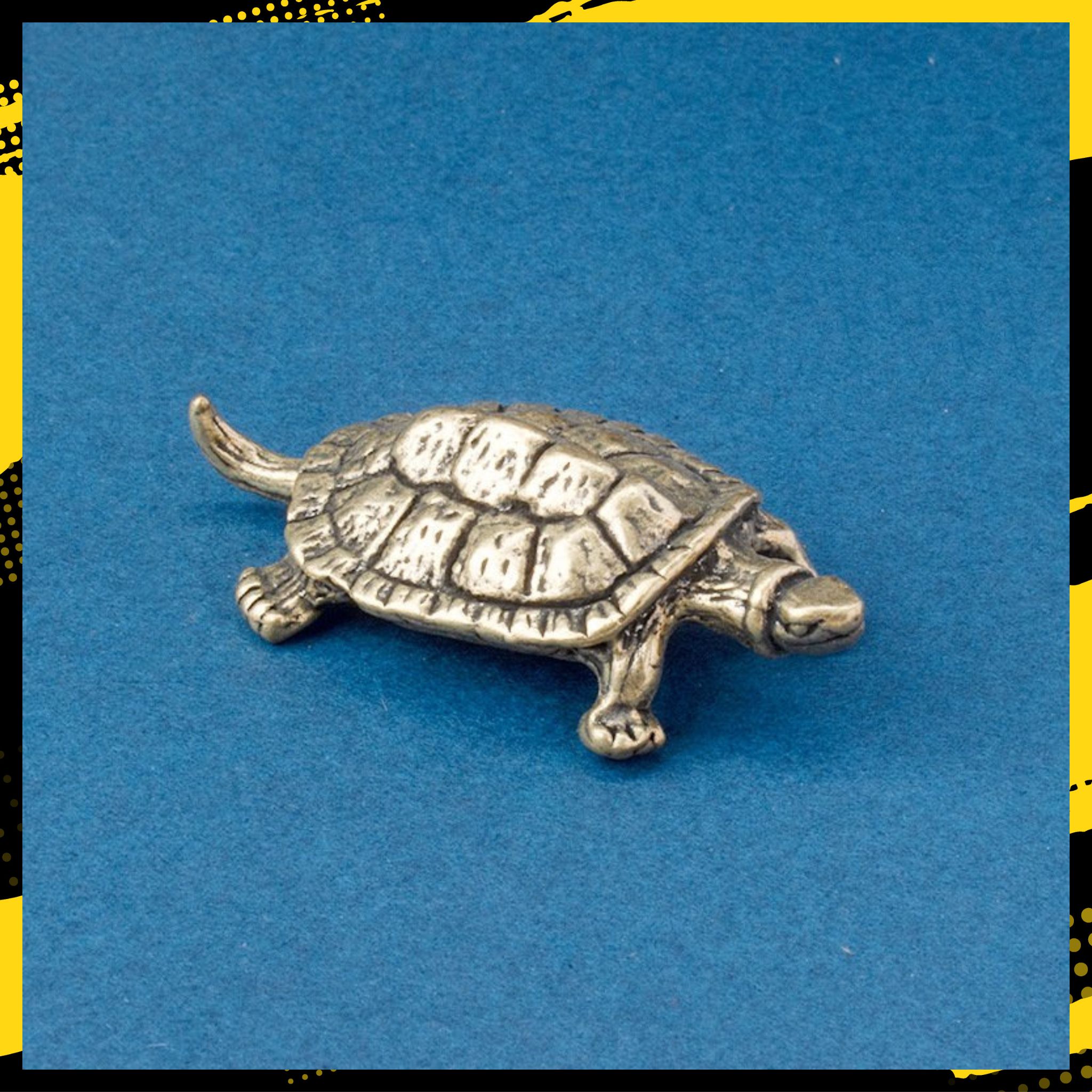 Tượng Nhỏ Bằng Đồng Hình Rùa (Kích Thước: 5.5 x 1.6cm)