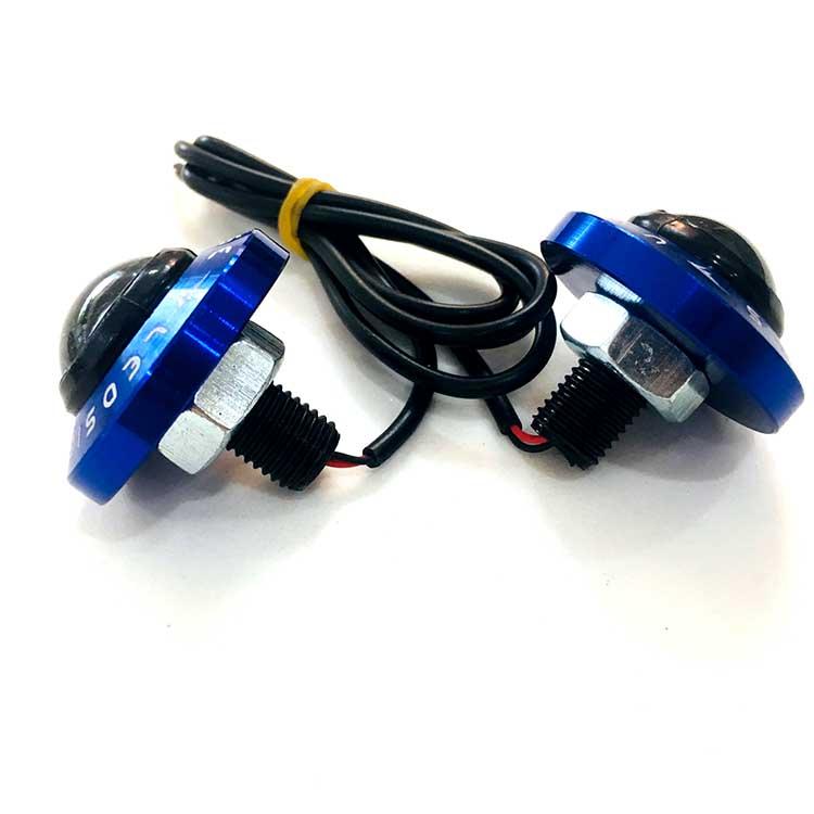 Cặp 02 led xi nhan cúc áo hợp kim DVCCO (xanh)