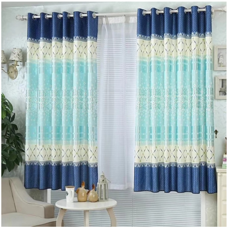 Rèm cửa vải trang trí khổ 2m cao cao cấp hoa vàng chấm bị
