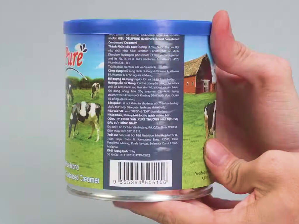 Sữa đặc có đường DeliPure lon 1kg/380gr