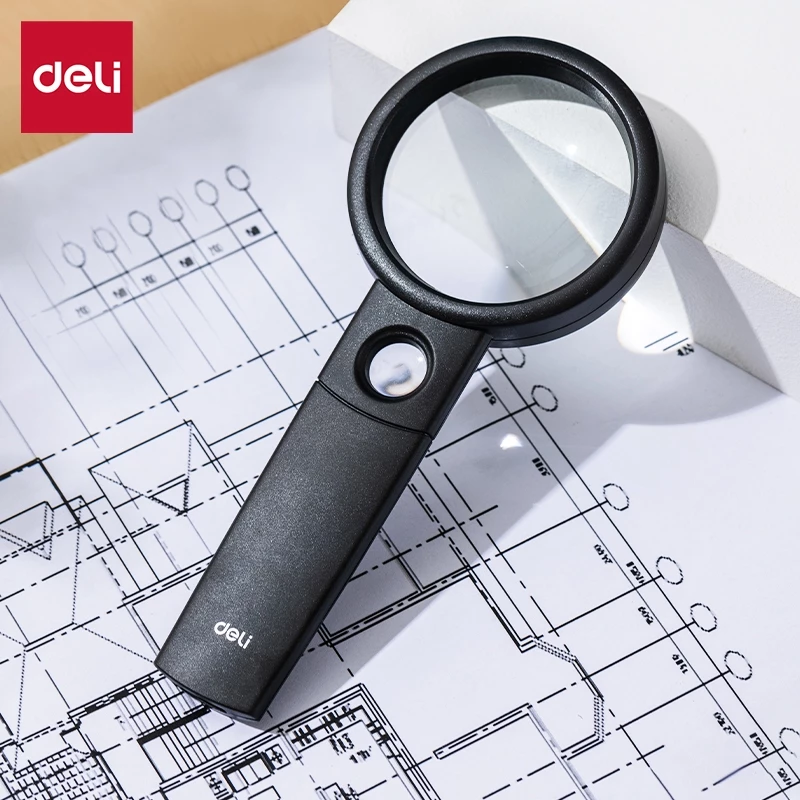 Kính Lúp Deli Đa Chức Năng, Dụng Cụ Phóng To Chữ Đọc Tài Liệu Giấy Tờ Báo Tạp Chí Nhỏ Gọn Tiện Lợi