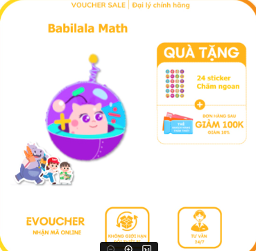 Evoucher Mã học ứng dụng Babilala Math - toán Tiếng Anh Cambridge