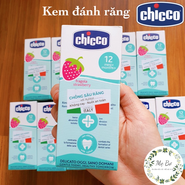 [CHICCO] KEM ĐÁNH RĂNG  CHICCO CHO BÉ TỪ 6 THÁNG (có thể nuốt)