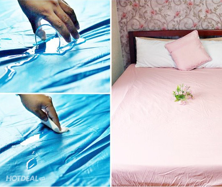 Ga Chống Thấm Bọc Nệm Kích Thước 1m6x2m/1m8x2m Trải Giường Cao Cấp Không Thấm Nước