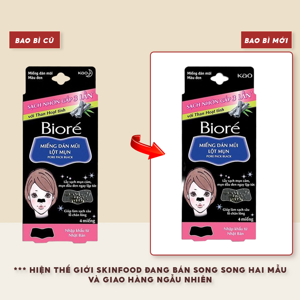 Bioré Miếng Dán Mũi Lột Mụn [Hộp 4 Miếng]