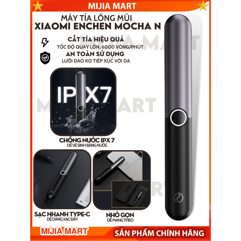 Máy tỉa lông mũi Xiaomi Echen Mocha N, máy cắt lông mũi dễ dàng cắt tỉa, an toàn với da