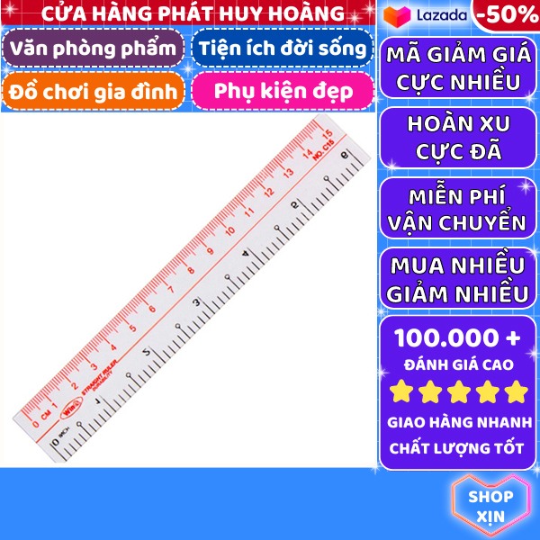 1 cây thước kẻ dẻo winq dài 15 cm - phát huy hoàng