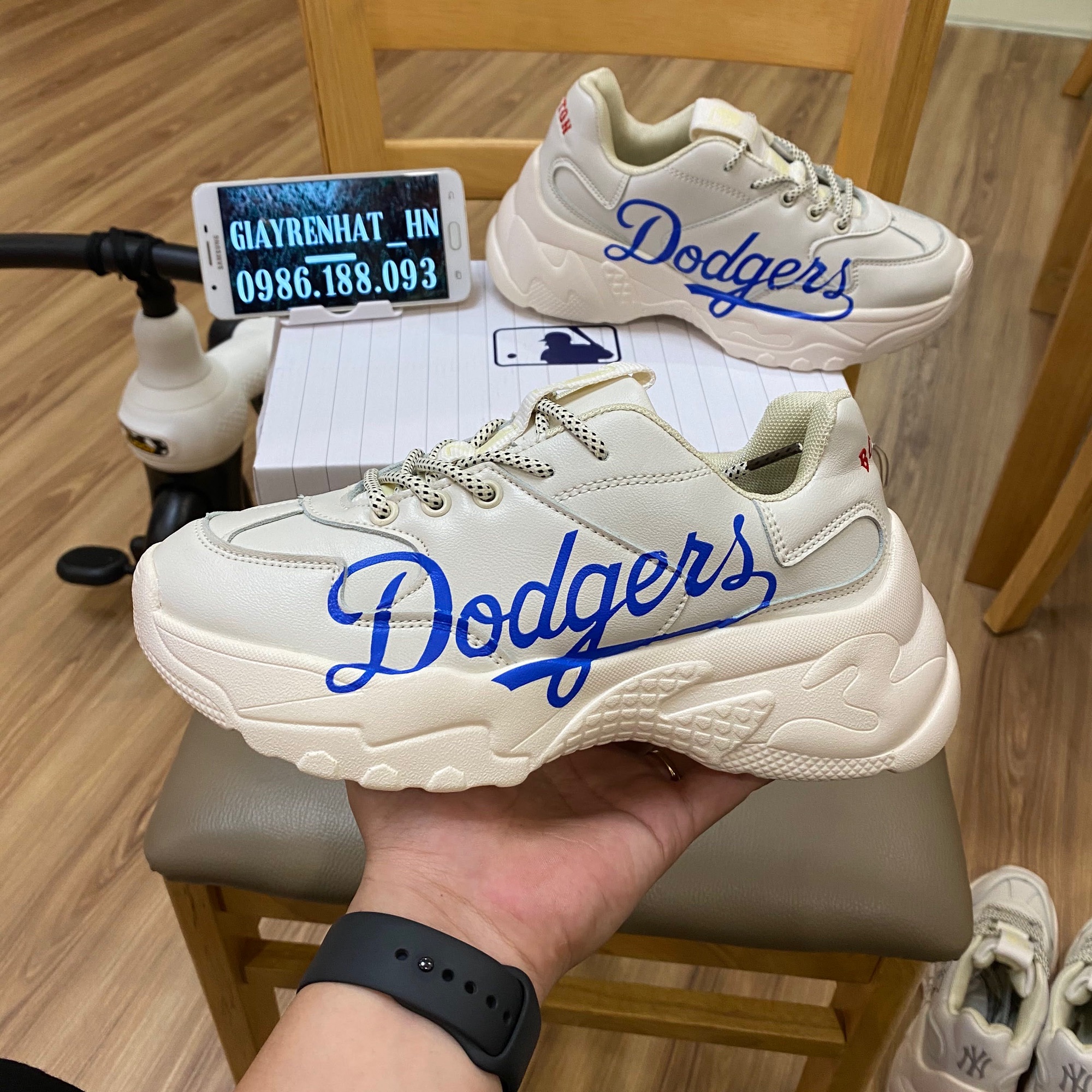 [TẶNG HỘP,TẤT] Giày Thể Thao Sneaker MLB NY, BOSTON,LA,