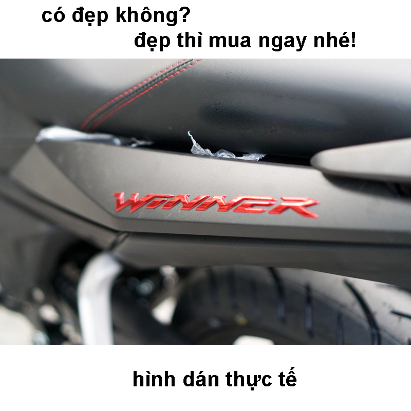 Bộ 2 tem Winner 3D nổi màu Bạc, Vàng, Đỏ