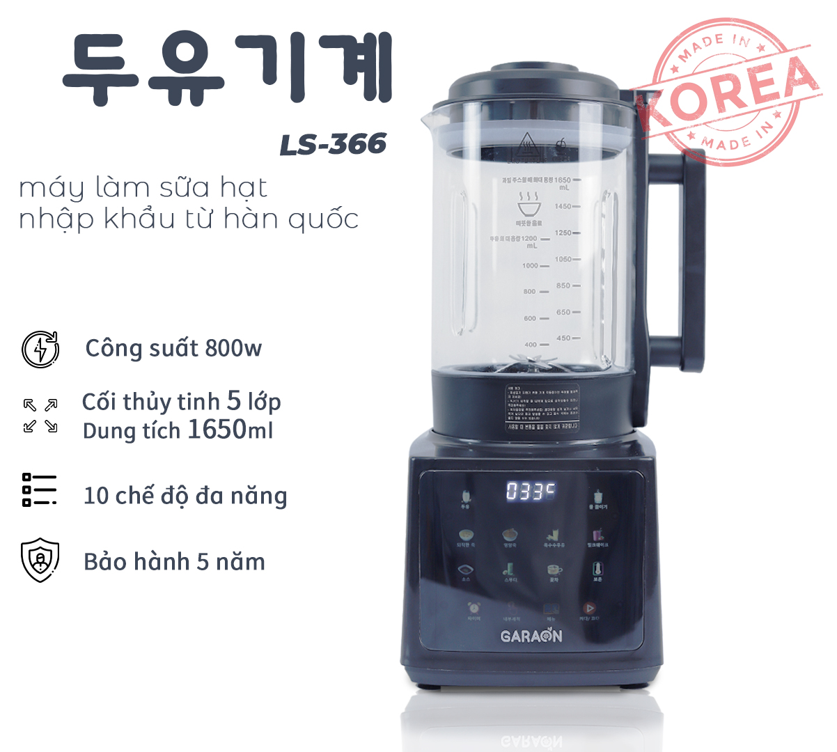 Máy làm sữa hạt nhập khẩu HÀN QUỐC LOHAS LS_366