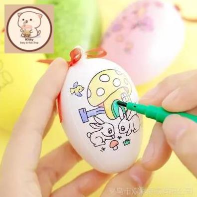 10 Trứng tô màu kèm 10 bộ bút- Đồ chơi tô màu