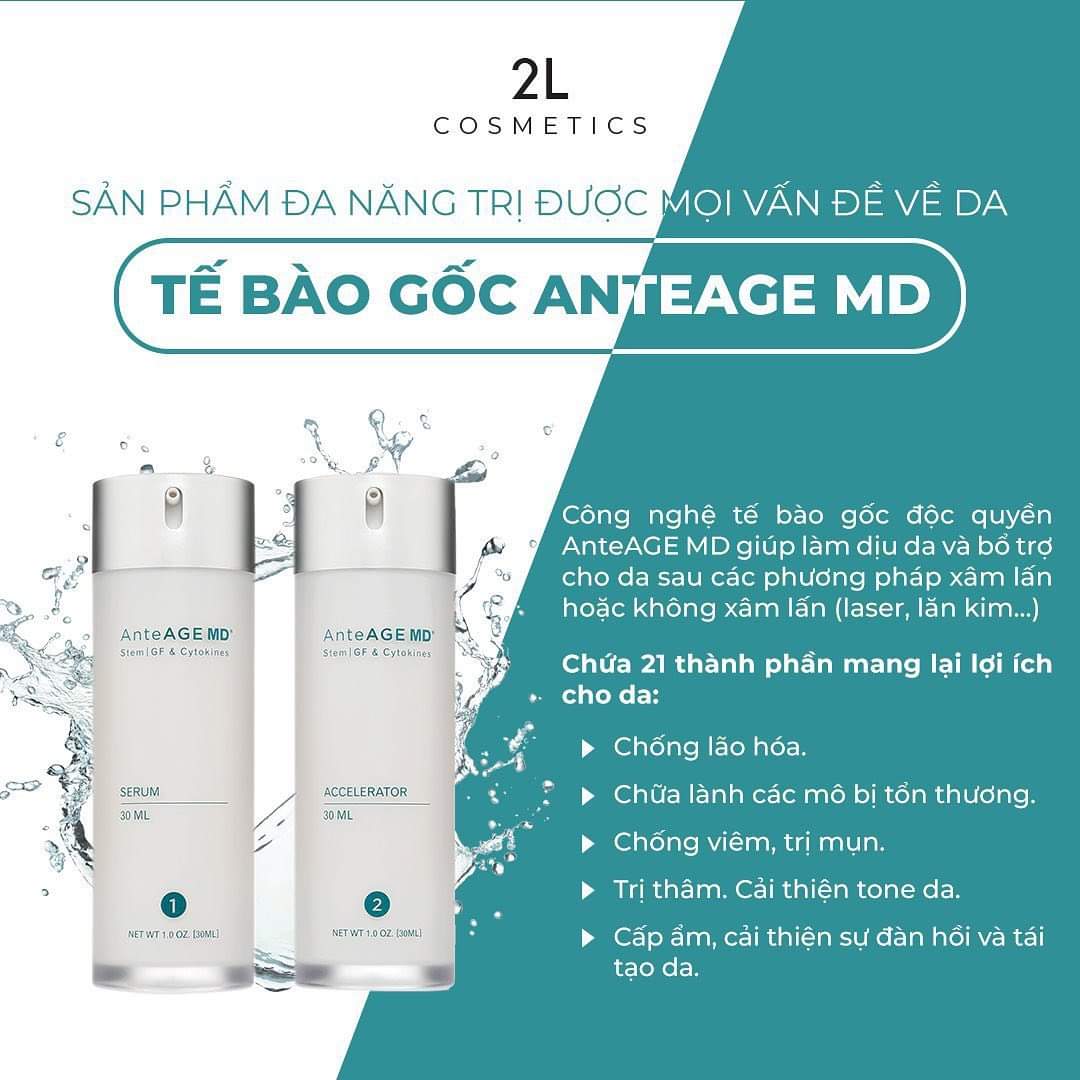 Combo anteage md serum và accelerator dưỡng ẩm, bảo vệ, tái tạo và trẻ hóa da