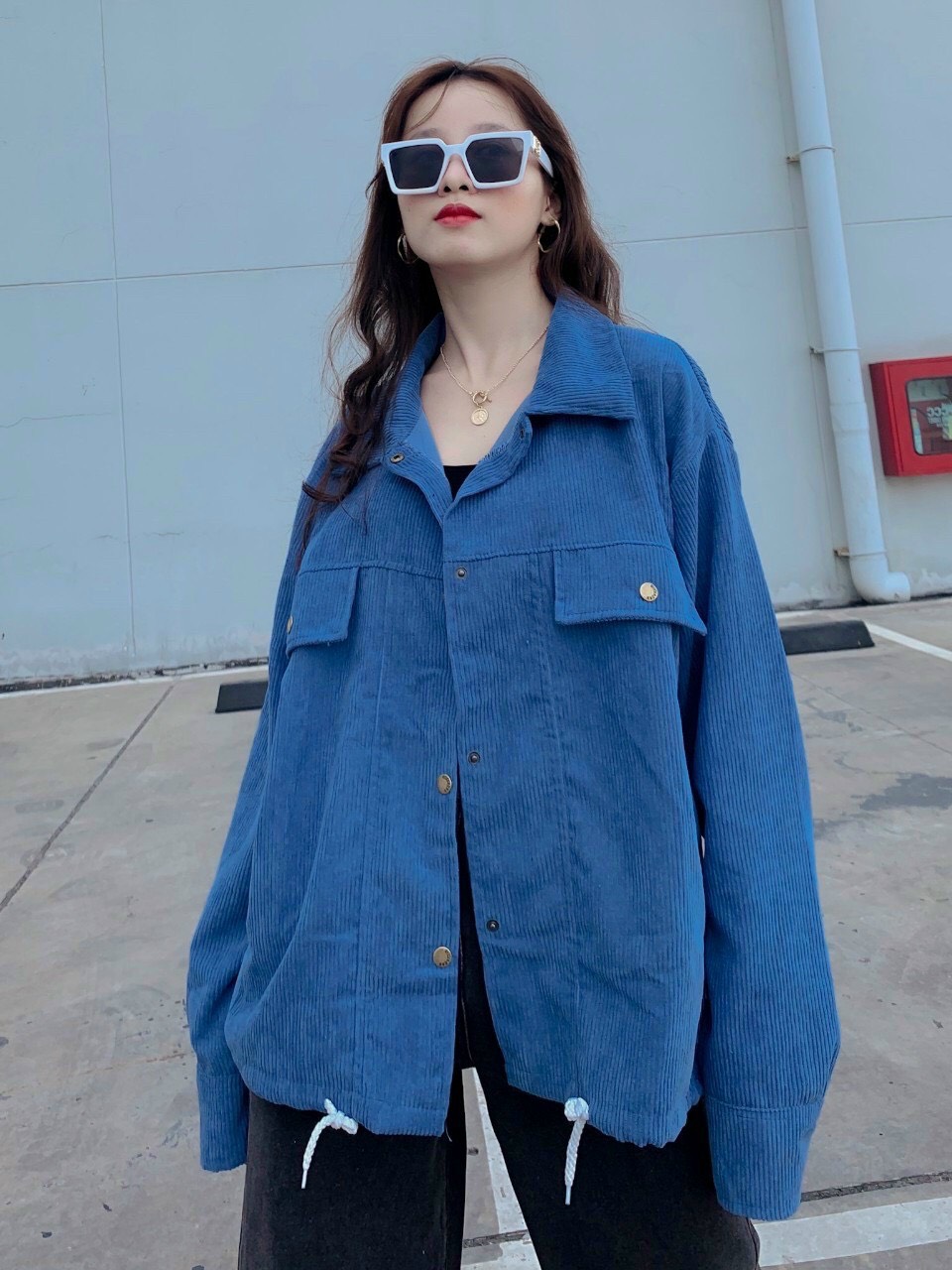 [HCM]áo khoác kaki nhung rút dây