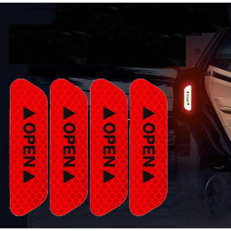 Bộ 4 Miếng Decal Phản Quang Dán Cánh Cửa Ô Tô