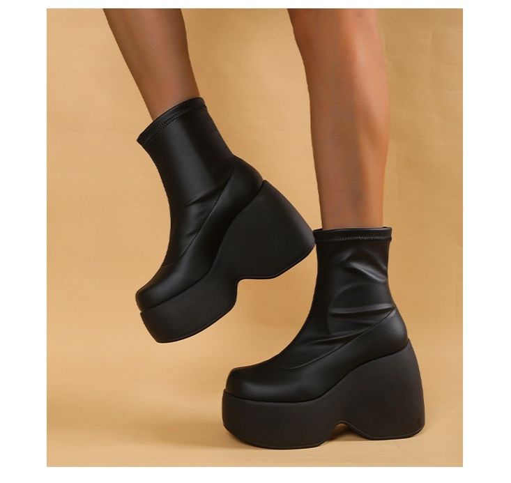 BỐT DA ĐẾ CAO 10CM - HIGH HEEL BOOTS ROCK DARD