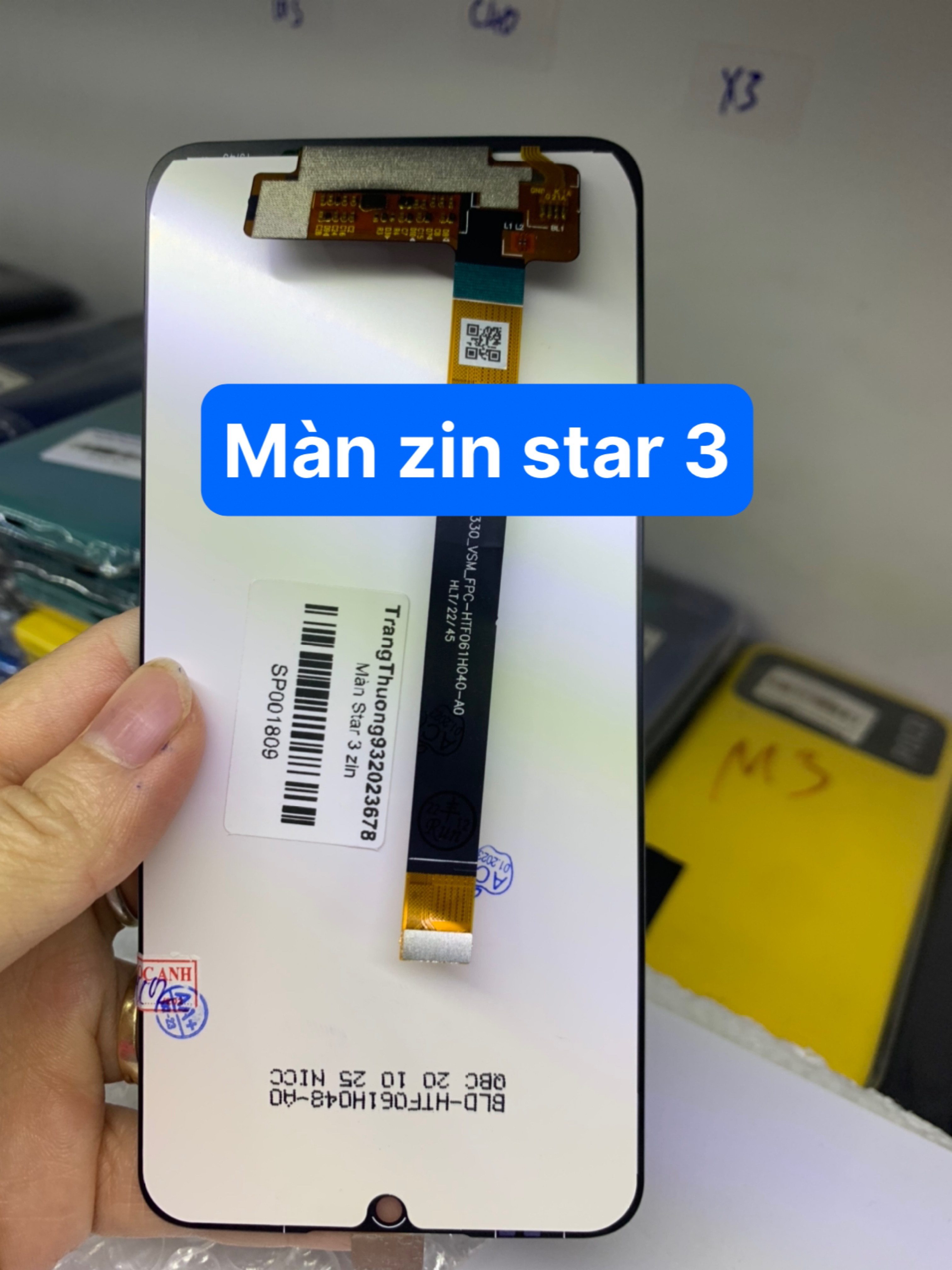 Màn hình zin mới điện thoại vsmart star 3-có bảo hành-có tặng keo t7000 3ml