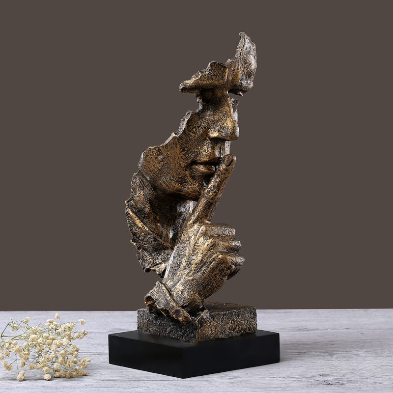 Tượng im Lặng là vàng (Màu Vàng - Bạc)