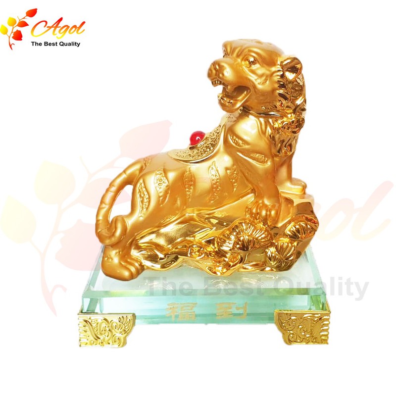 Tượng Hổ Vàng Đế Thủy Tinh