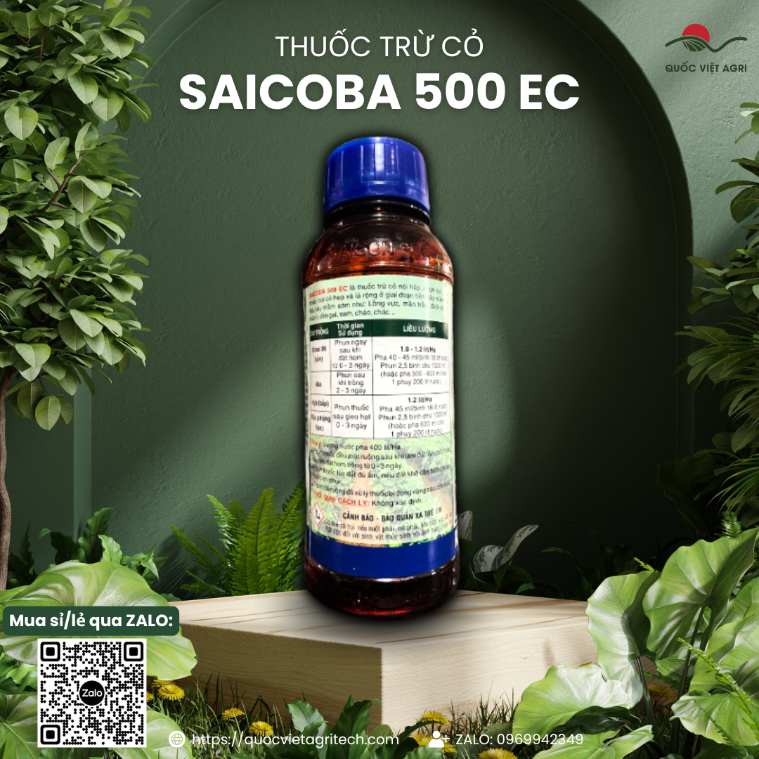 Thuốc trừ cỏ SAICOBA 500EC (chai 400ml) - Acetochlor 500g/l Trừ cỏ trên đất trồng cạn