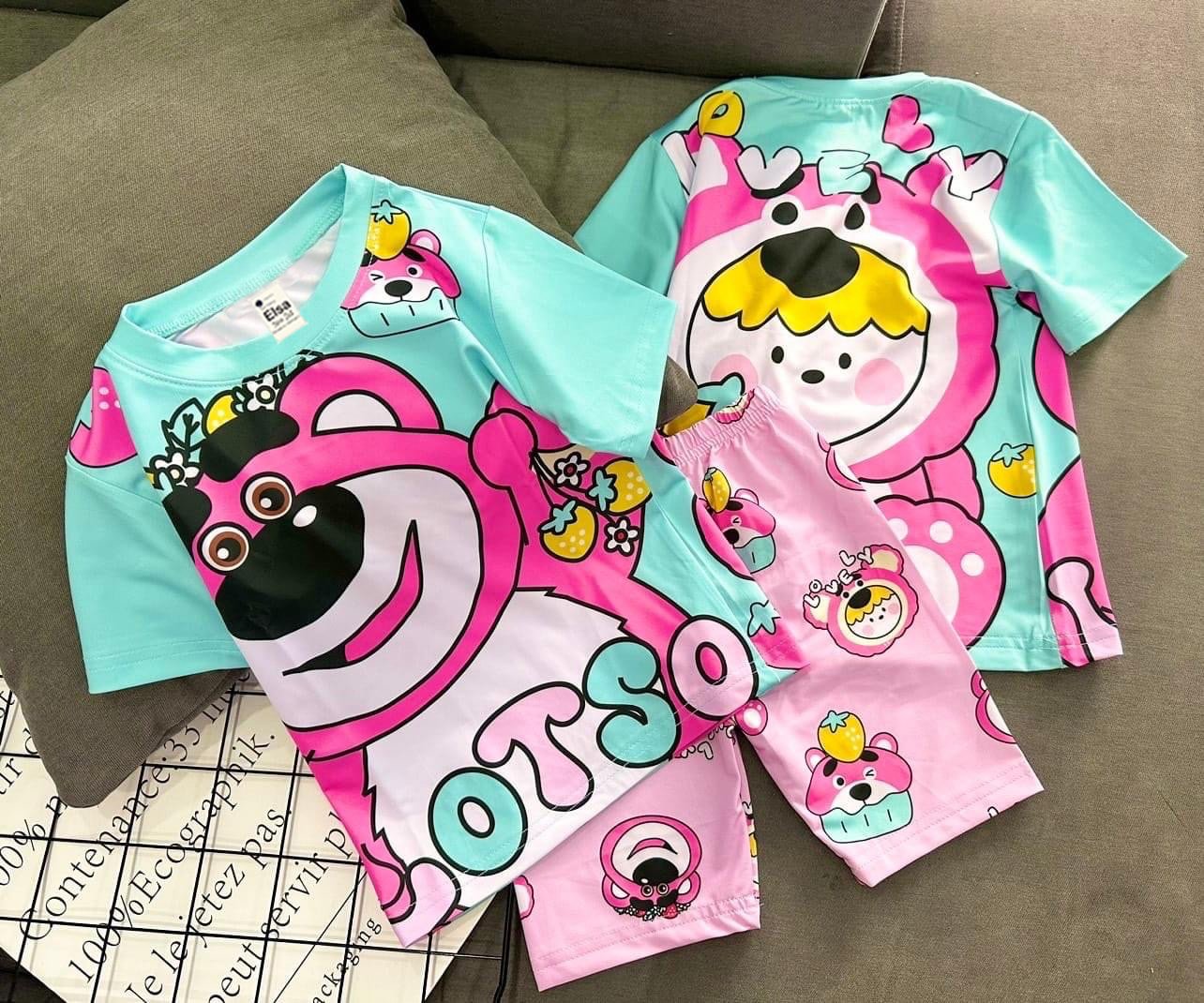 [HCM]Bộ đồ lửng bé gái chất liệu thun dày mịn mát in hình 3D được các bé gái yêu thích TD4 [8-40Kg]