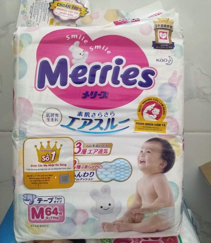 TÃ DÁN MERRIES NB90/S82/M64+4/L54/XL44 (SỈ IB)