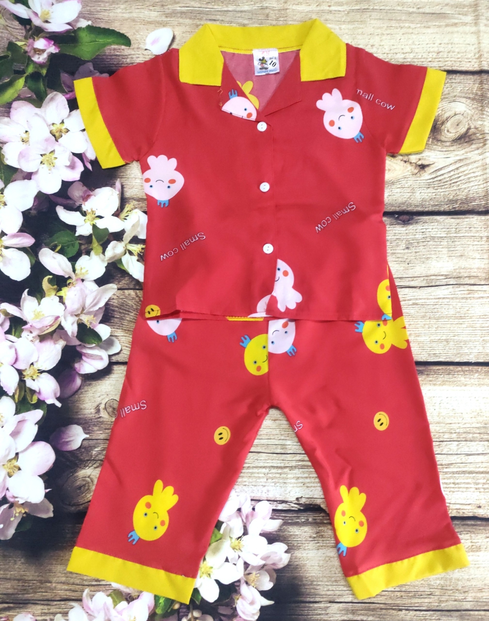 Bộ Lụa Tay Ngắn Quần Lửng Bé (6-14kg) (giao màu ngẫu nhiên)