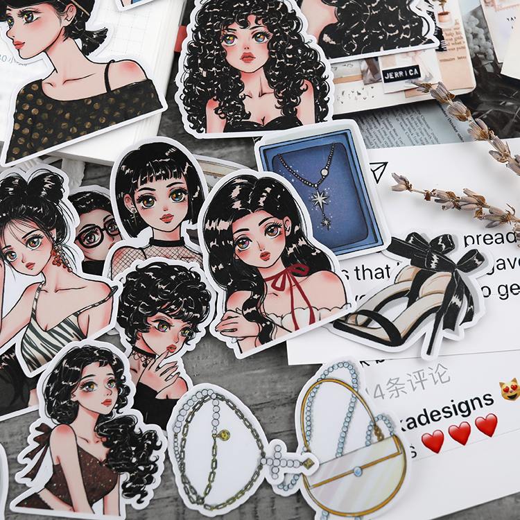 [HCM]Set sticker cô gái cá tính (Hàng có sẵn)