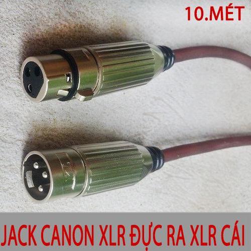 Dây micro Jack canon XLR đực ra XLR cái 10 mét