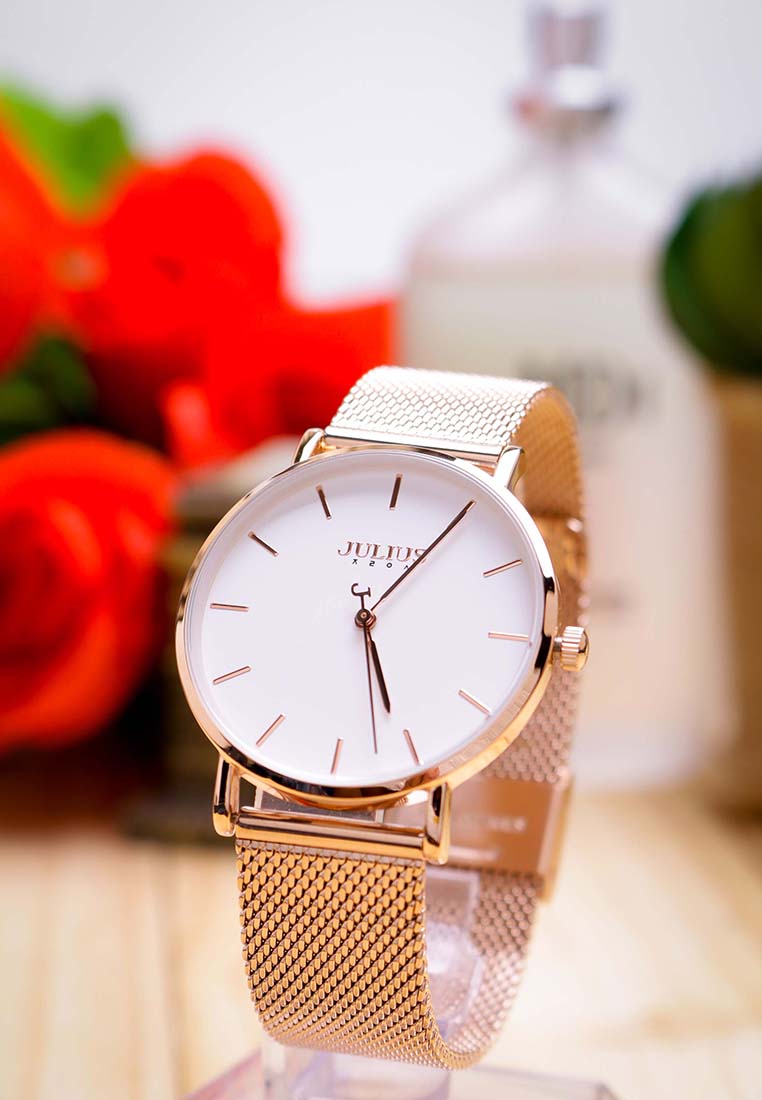 Đồng hồ cặp Julius Hàn Quốc JA-1164C dây thép (Màu đồng)